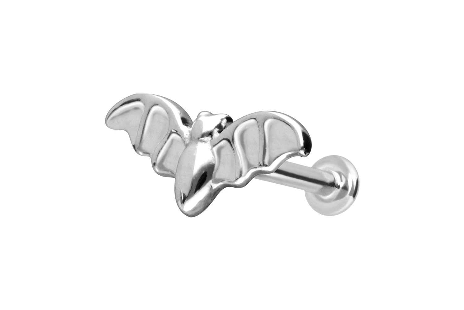 14 Karat Gold Labret mit Innengewinde FLEDERMAUS