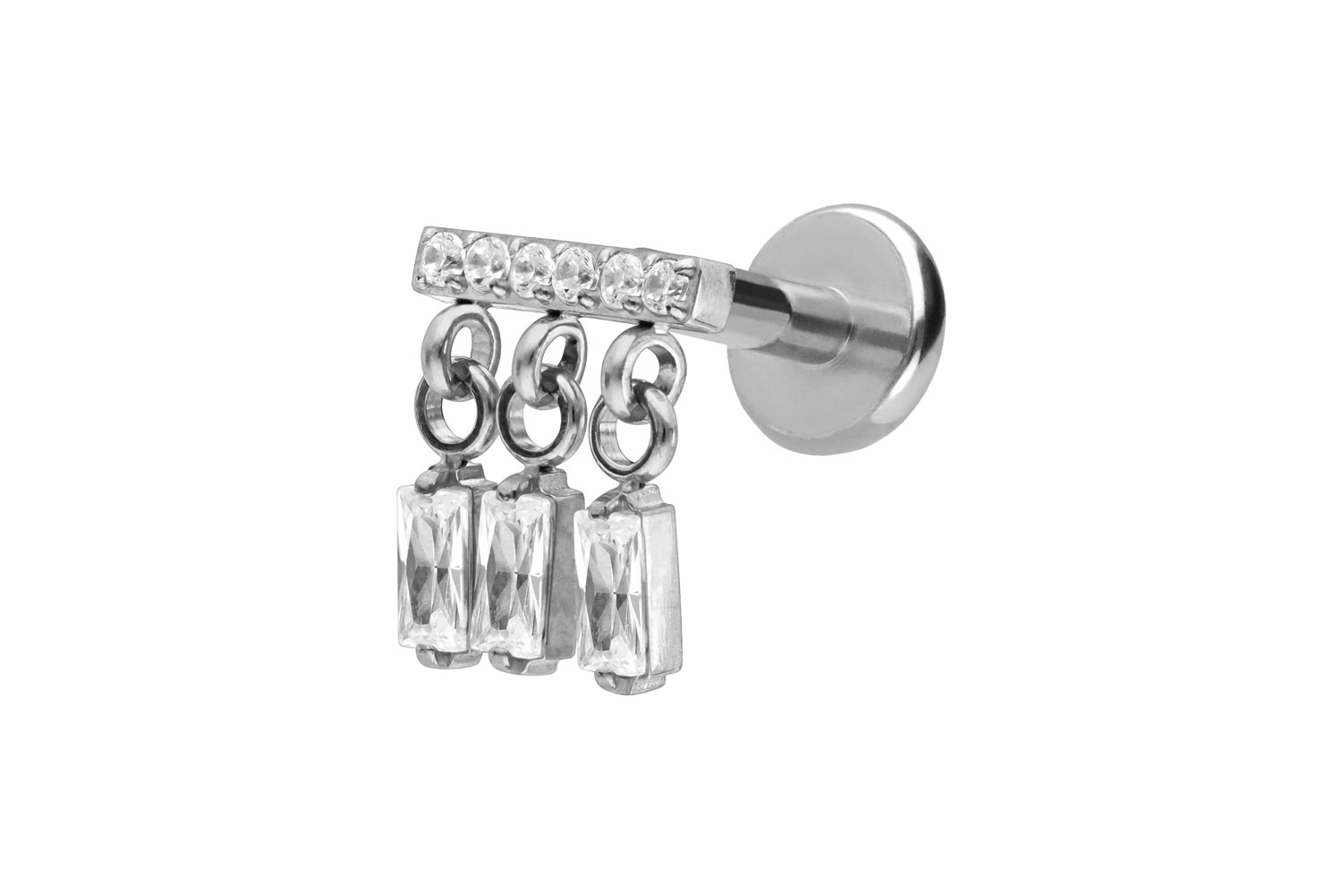 Titanium labret with push fit WIND CHIME