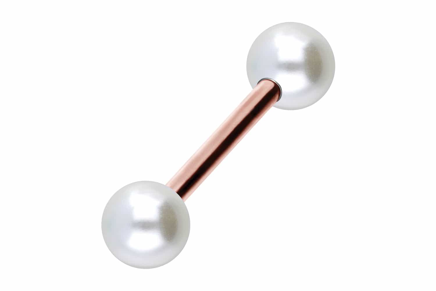 Titanium barbell SYNTHETIC PEARLS