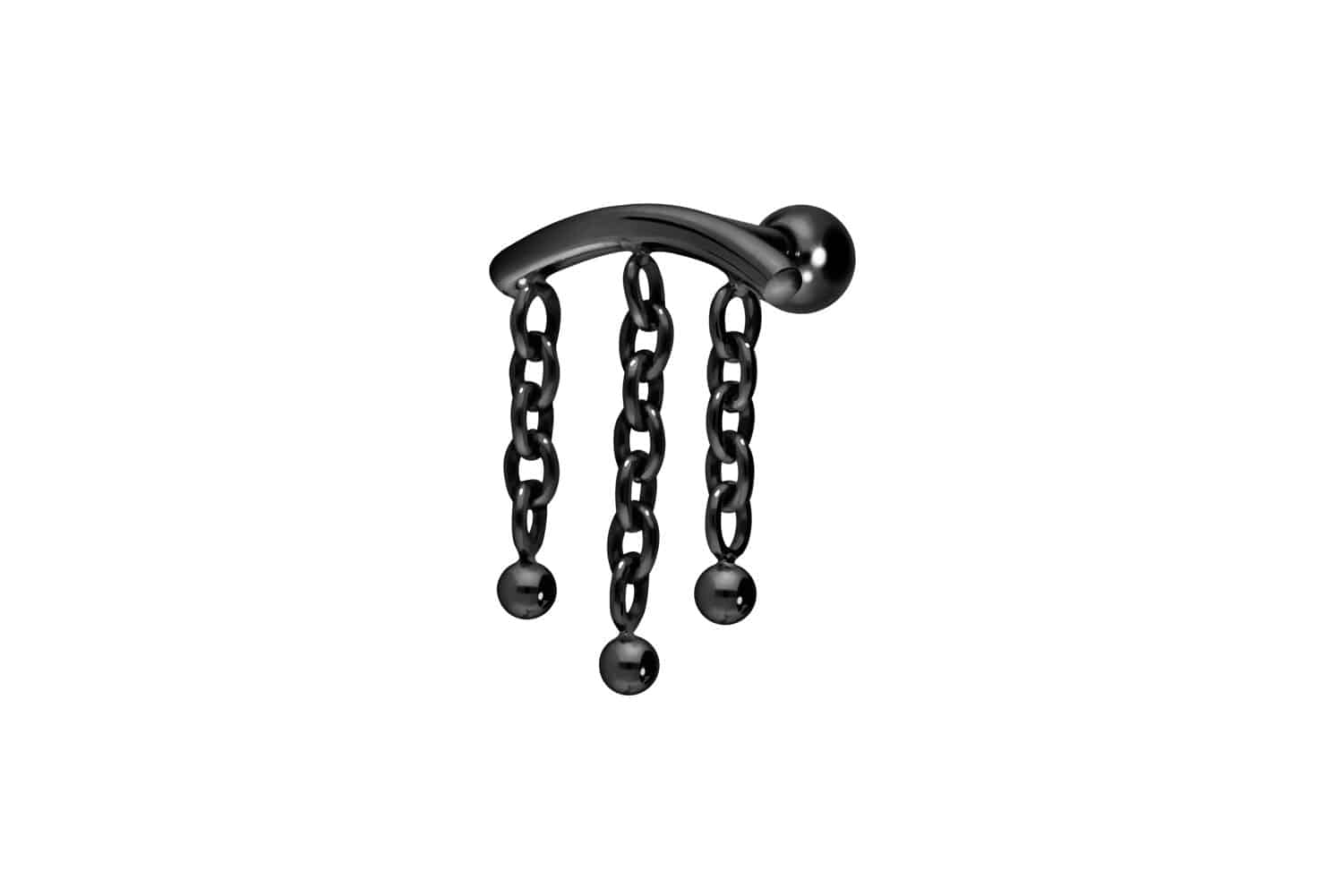 Titan Ohrpiercing mit Innengewinde BOGEN + 3 KETTEN