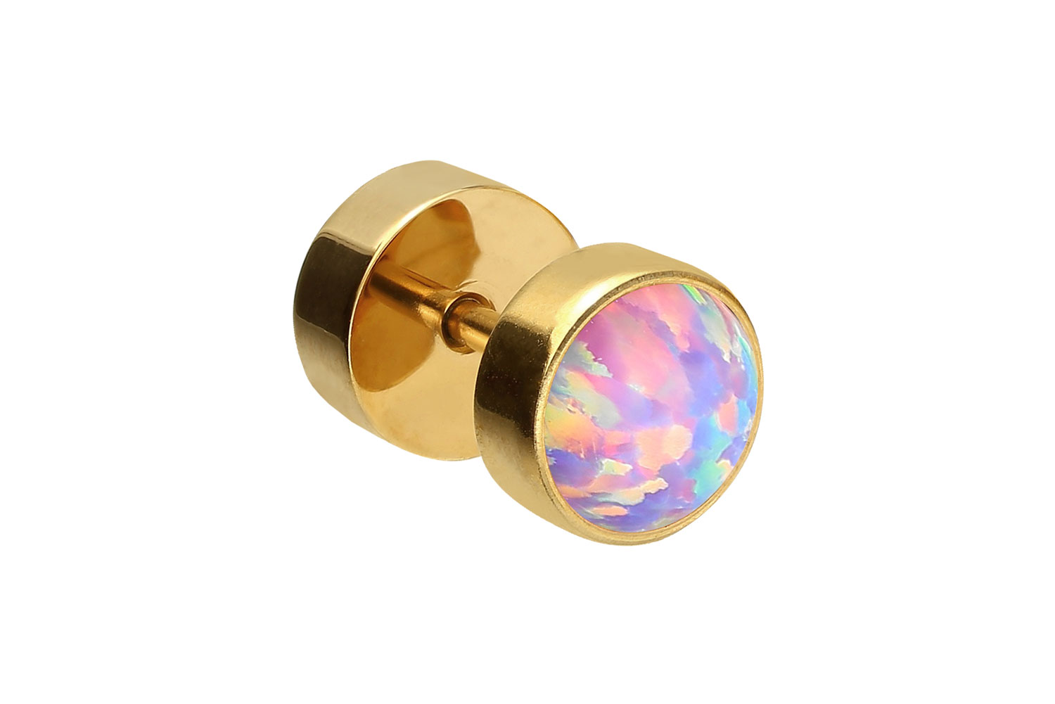 Chirurgenstahl Fake Plug SYNTHETISCHER OPAL ++SALE++