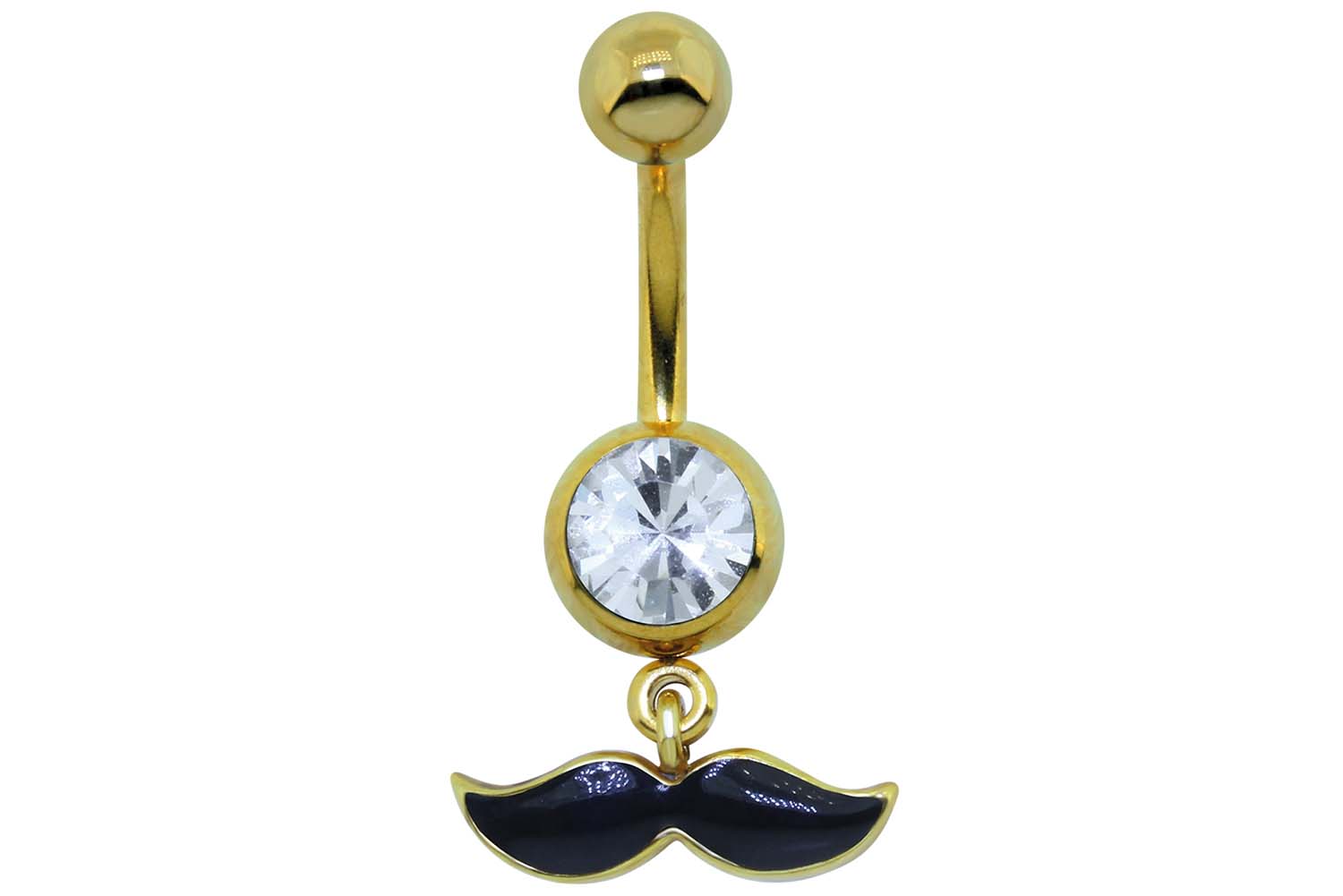 Chirurgenstahl Bananabell goldfarben mit Brass-Design SCHNURRBART ++SALE++