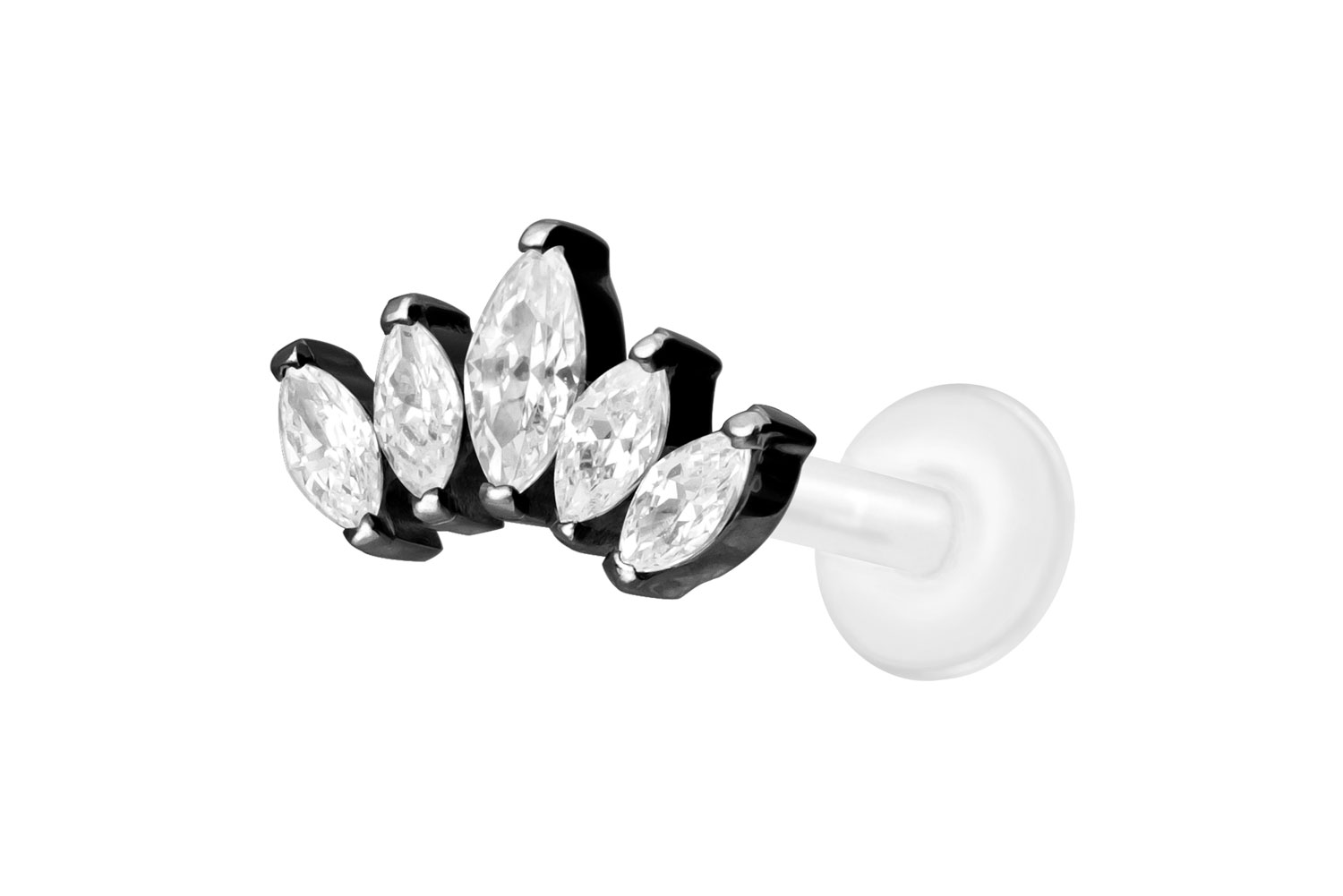 PTFE labret with internal thread + titanium attachment LOTUS BLOSSOM