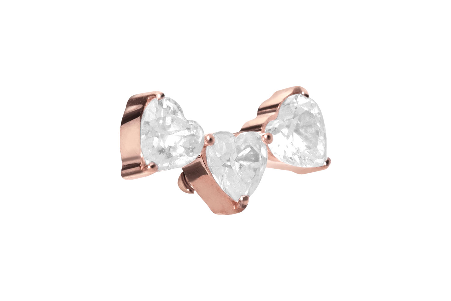 Titan Schraubaufsatz mit Außengewinde 3 KRISTALLHERZEN