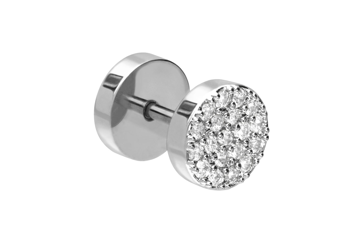 Chirurgenstahl Fake Plug mit Brass-Design KRISTALLE
