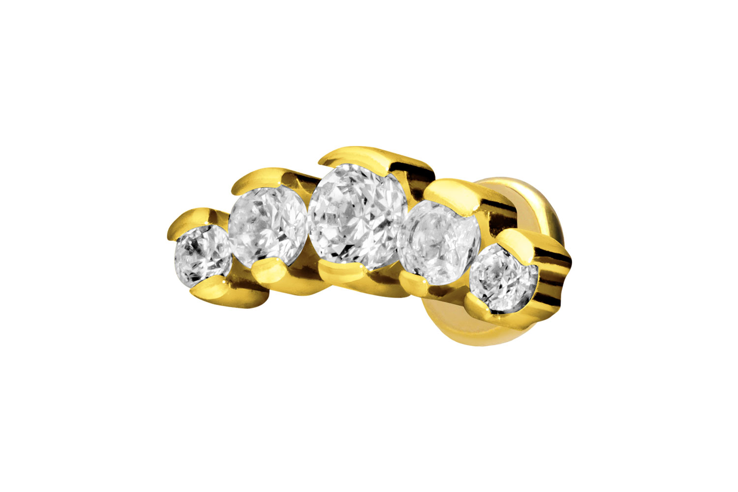 Titan Labret mit Push Fit 5 EINGEFASSTE KRISTALLE