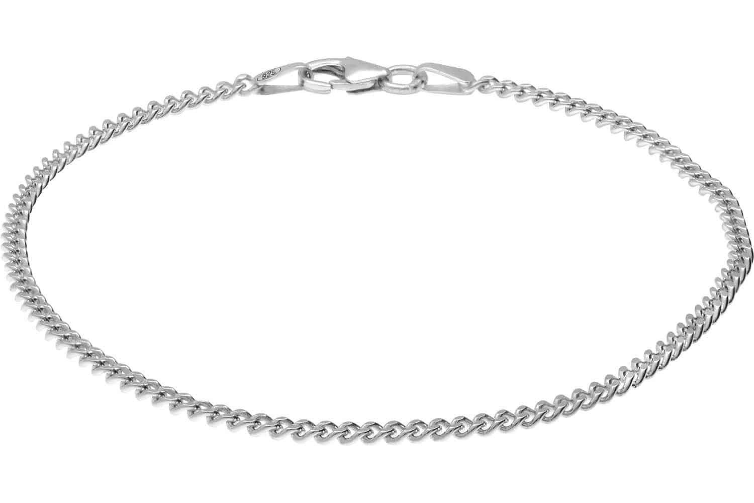 925 Silver curb bracelet rhodium-plated
