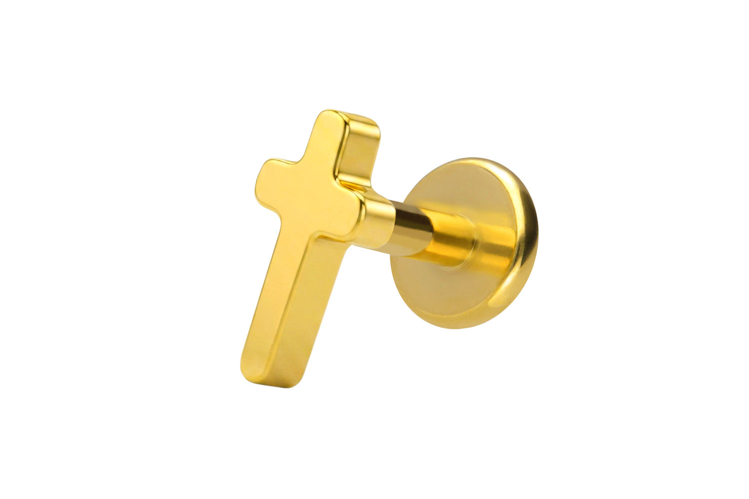 Titan Labret mit Innengewinde KREUZ
