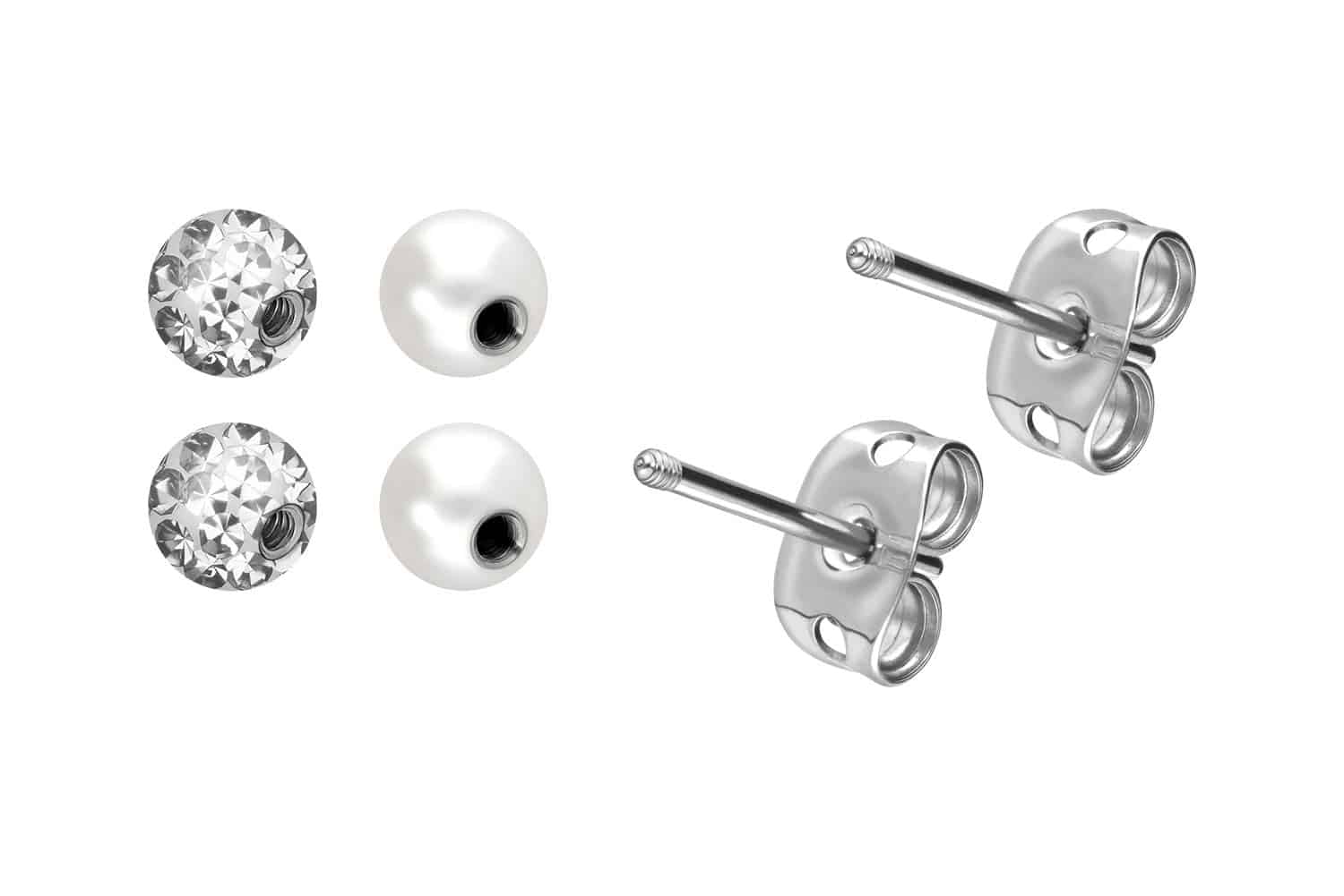 Titanium ear studs MIX