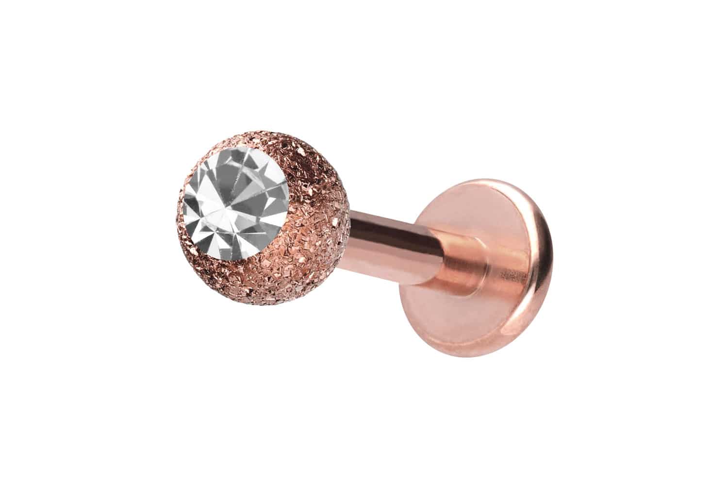 Chirurgenstahl Labret DIAMANTOPTIK + KRISTALL