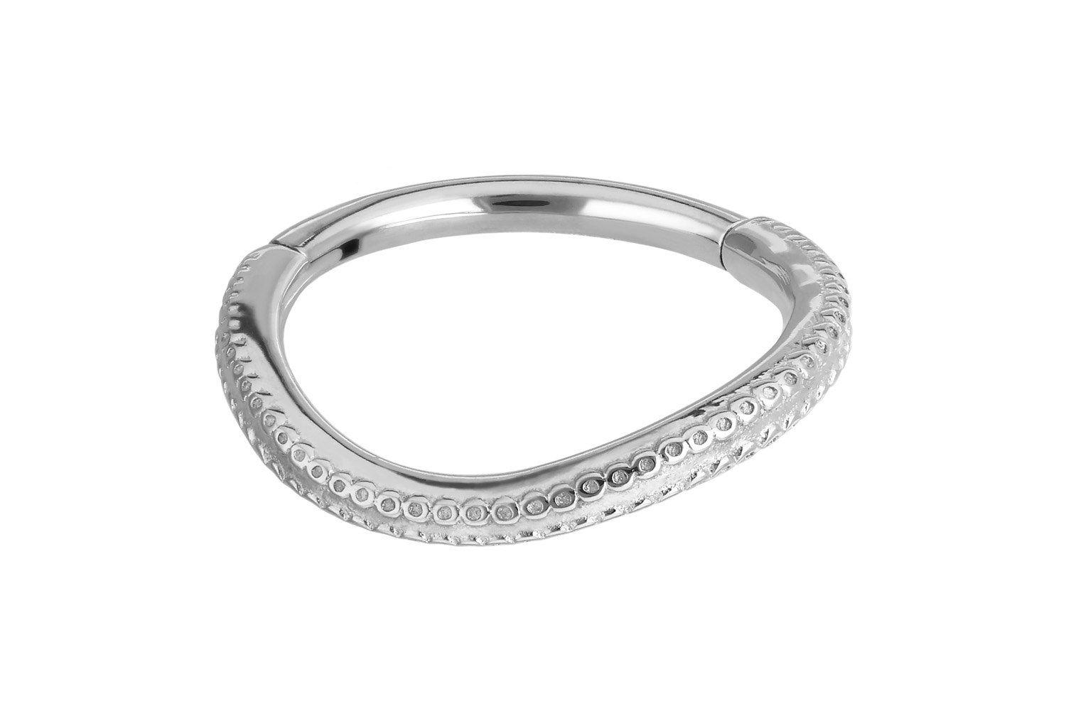 Surgical steel segment ring clicker CURVED