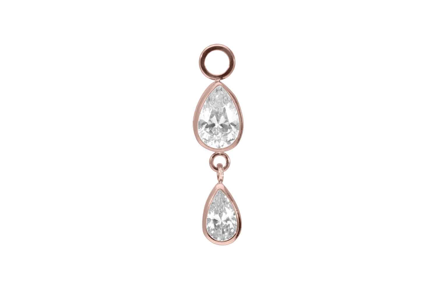 Titanium pendant for clickers 2 CRYSTAL DROPS