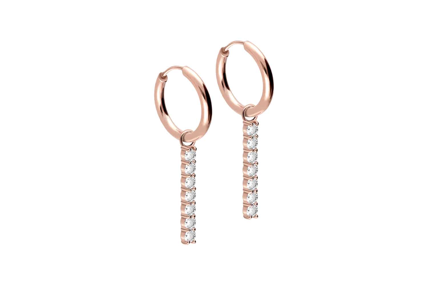 Surgical steel ear clicker creoles CRYSTAL BAR