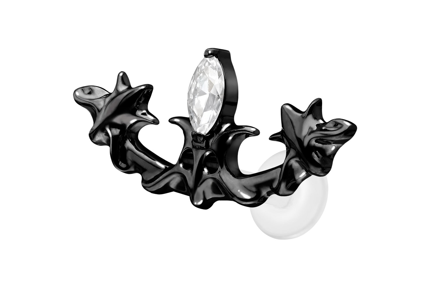 PTFE Labret mit Innengewinde + Titan-Aufsatz GOTISCHES DESIGN