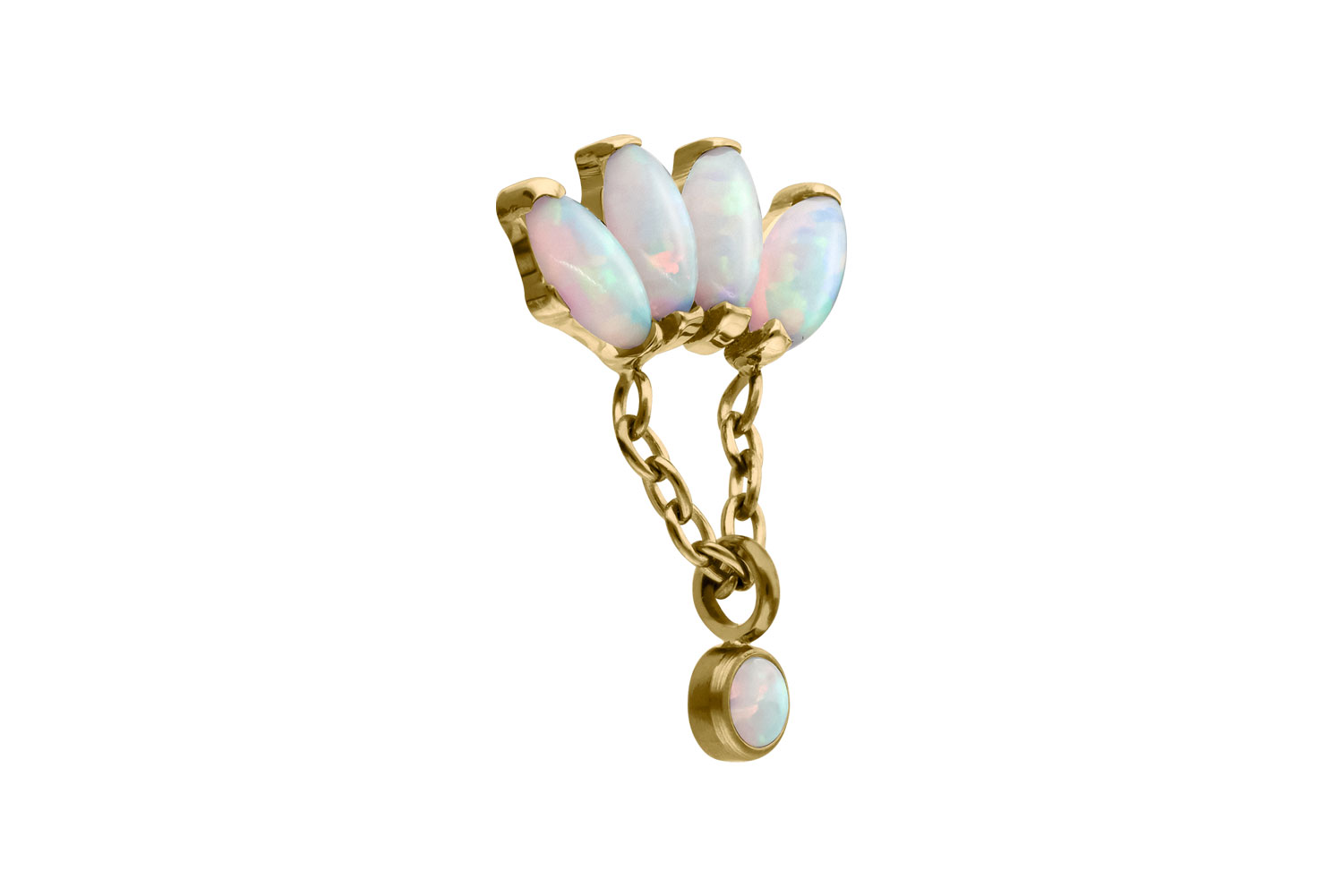 Titanium screw-in attachment with external thread LOTUS BLOSSOM + SYNTHETIC OPALS