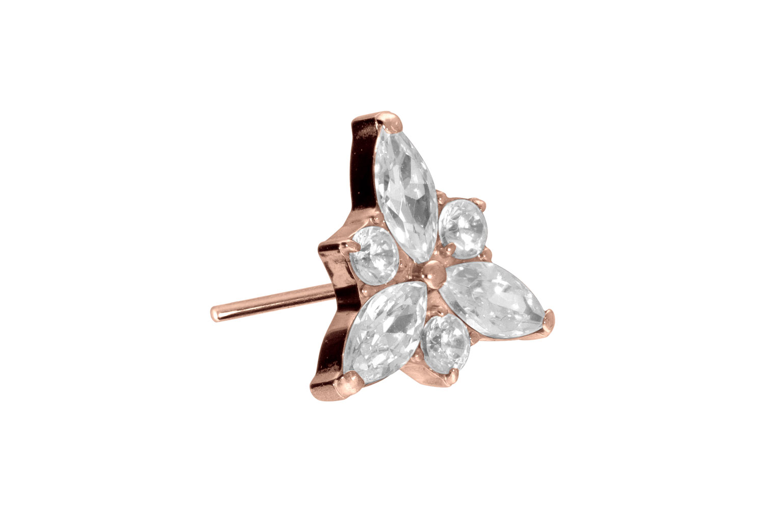 Titanium attachment with push pin CRYSTAL BLOSSOM