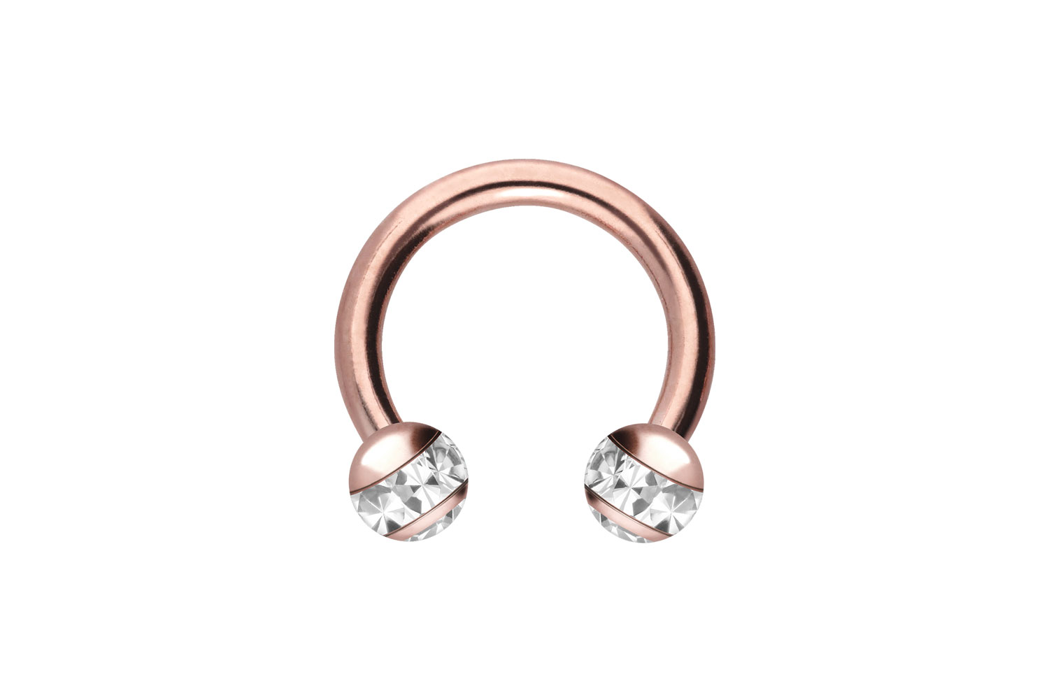 Chirurgenstahl Hufeisenring EPOXY-RING-KUGELN + KRISTALLE