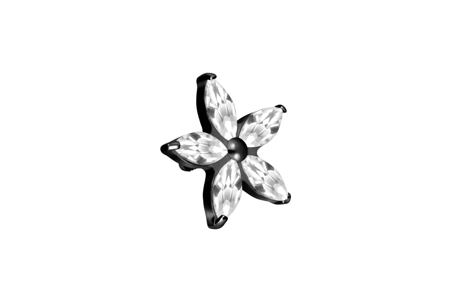Titanium screw-in attachment with external thread CRYSTAL FLOWER ++SALE++
