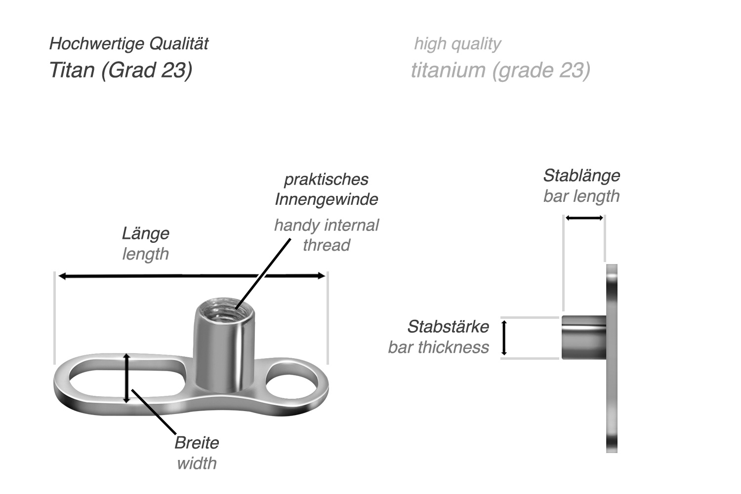 Titanium dermal anchor