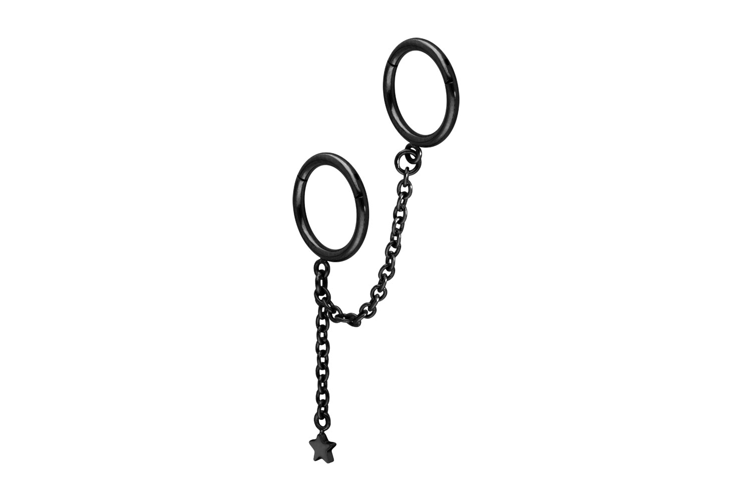 Surgical steel segment ring clicker 2 RINGS + CHAIN + STAR