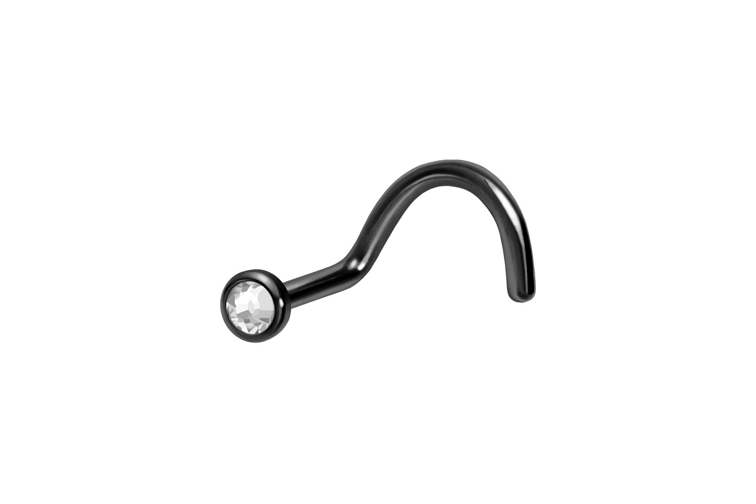 Titan Nasenstecker Spirale FLACHE KRISTALLDISC