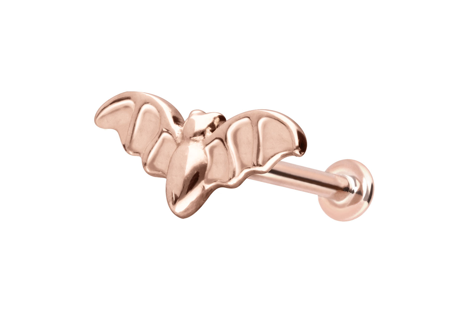 PIERCINGLINE Piercing Stecker 14 Karat Gold Labret mit Push Fit FLEDERMAUS - Bild 29 von 35