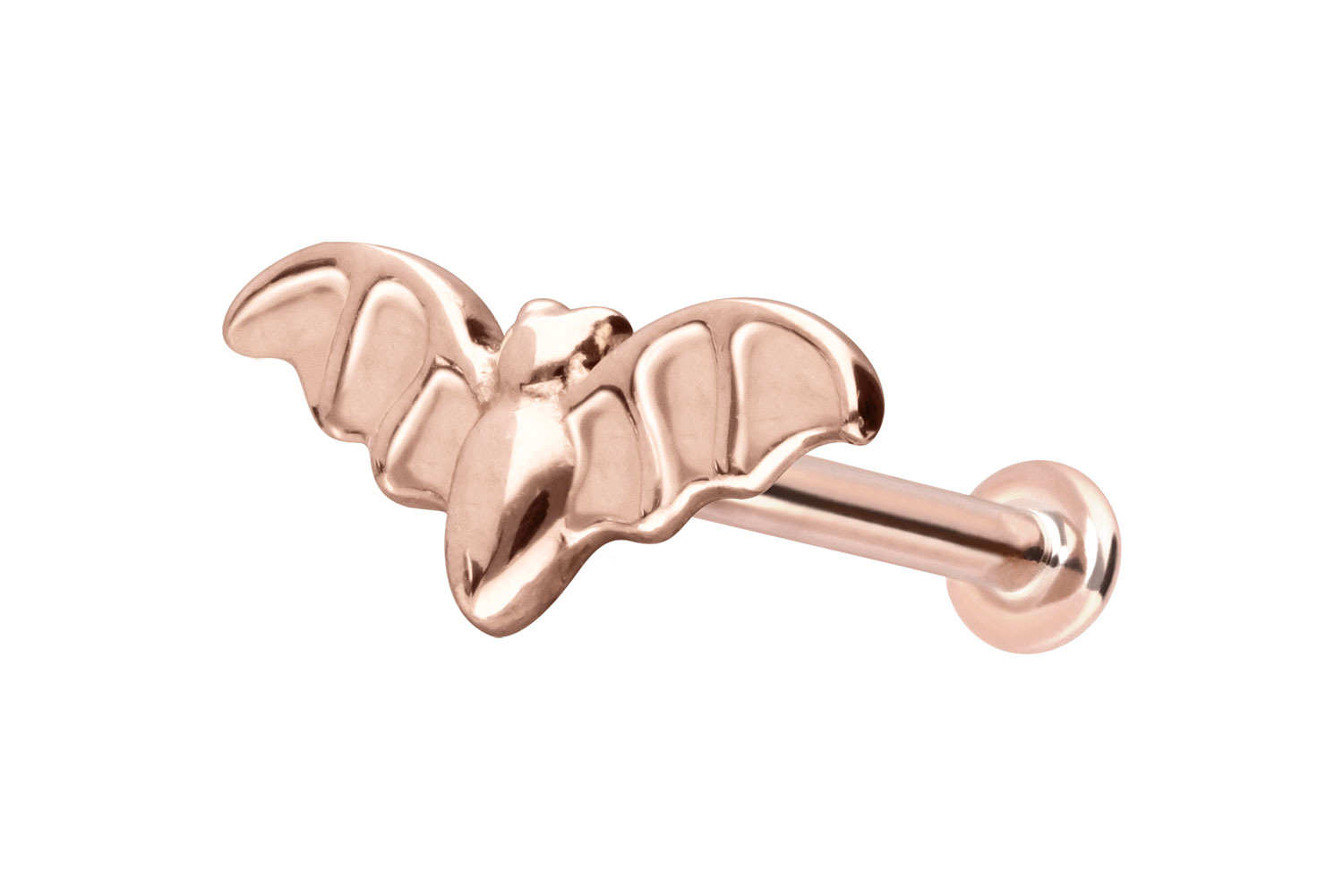 PIERCINGLINE Piercing Stecker 14 Karat Gold Labret mit Push Fit FLEDERMAUS - Bild 34 von 35
