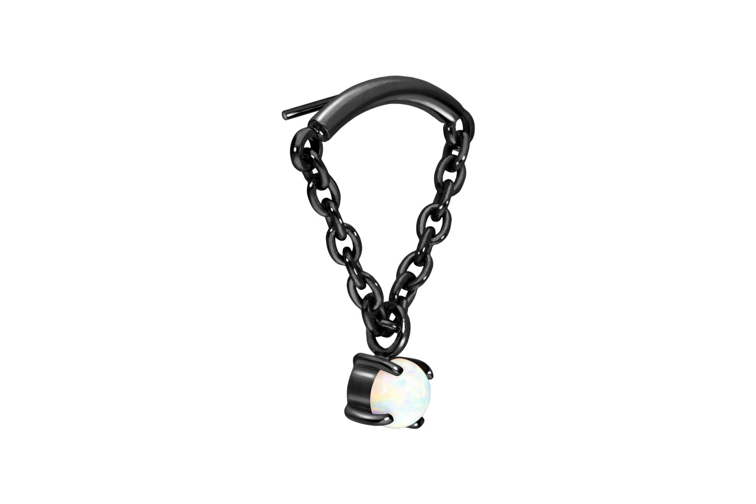 Titannium attachment with push pin ARCH + CHAIN + SYNTHETIC OPAL