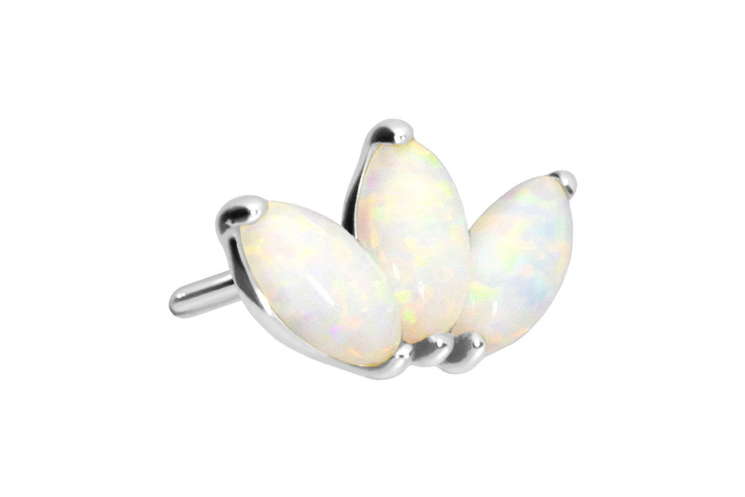 14 Karat Gold Schraubaufsatz mit Außengewinde LOTUSBLÜTE + SYNTHETISCHE OPALE