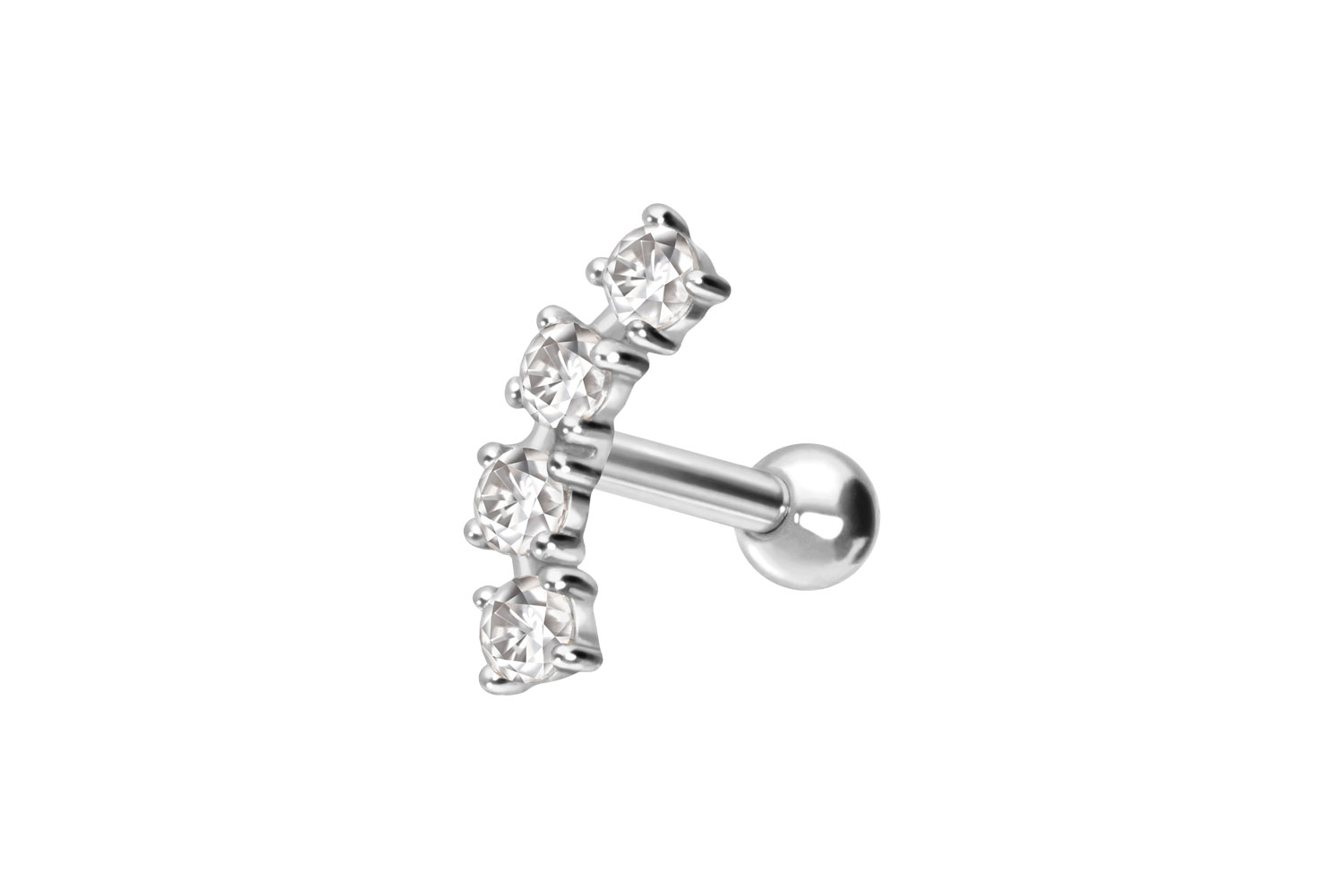 14/18 carat gold ear piercing 4 SETTED MOISSANITES