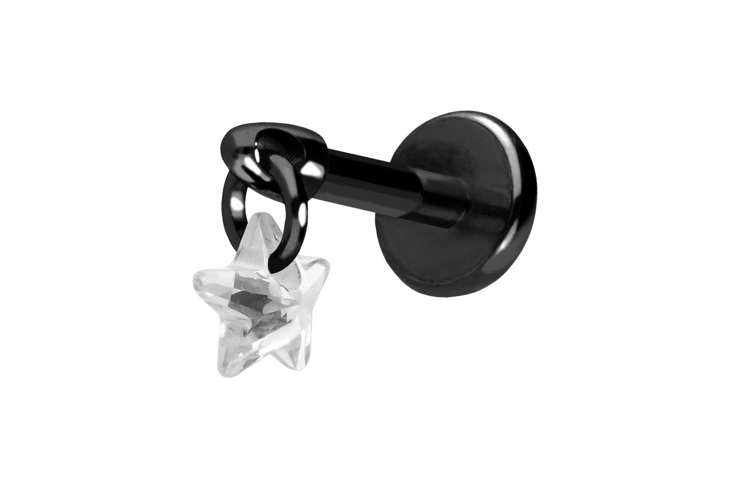 Titanium labret with push fit CRYSTAL STAR