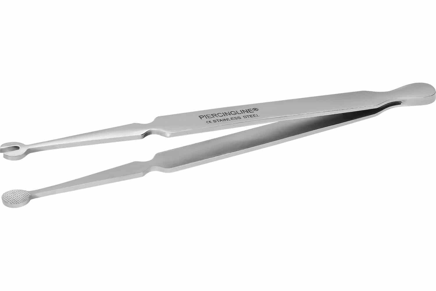 Stainless steel labret holding tweezers