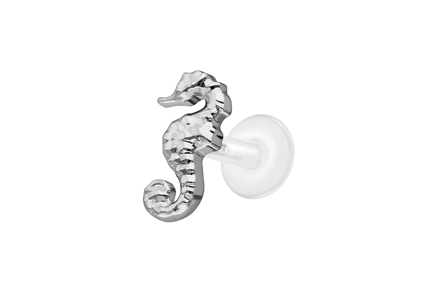 PTFE labret with internal thread + titanium attachment SEAHORSE