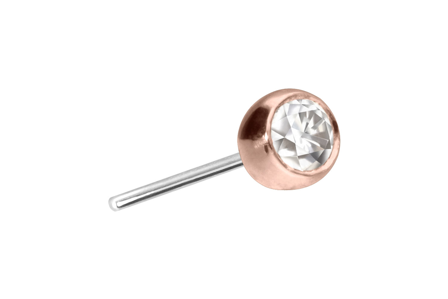 14 Karat Gold Kugel mit Titan Push Pin MOISSANIT