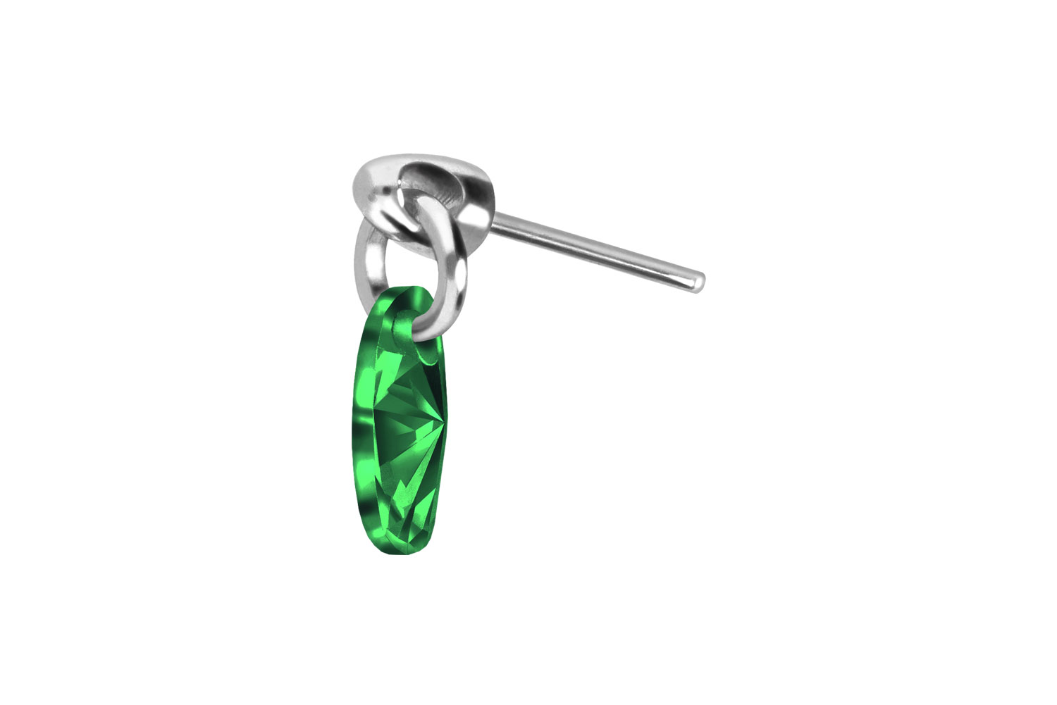 Titanium attachment with push pin CRYSTAL OVAL