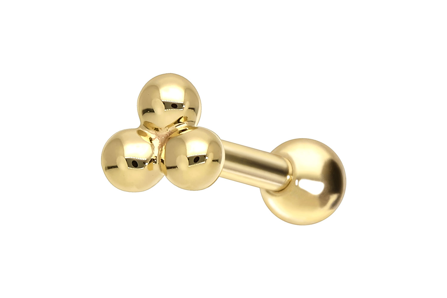 14/18 Karat Gold Ohrpiercing 3 KUGELN