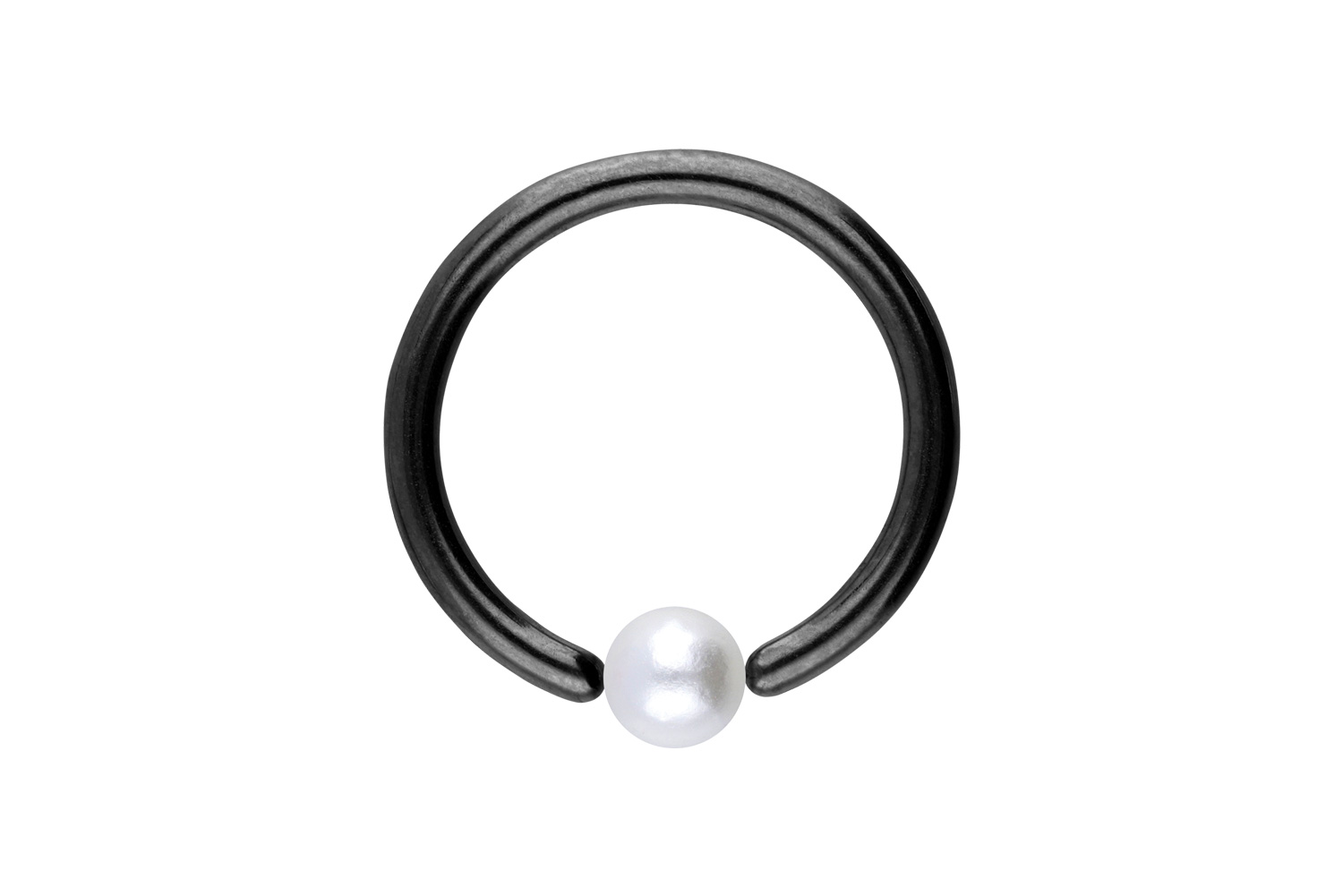 Titanium ball closure ring SYNTHETIC PEARL