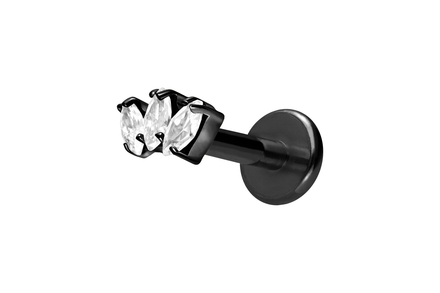 Titan Labret mit Innengewinde 3 KRISTALLTROPFEN