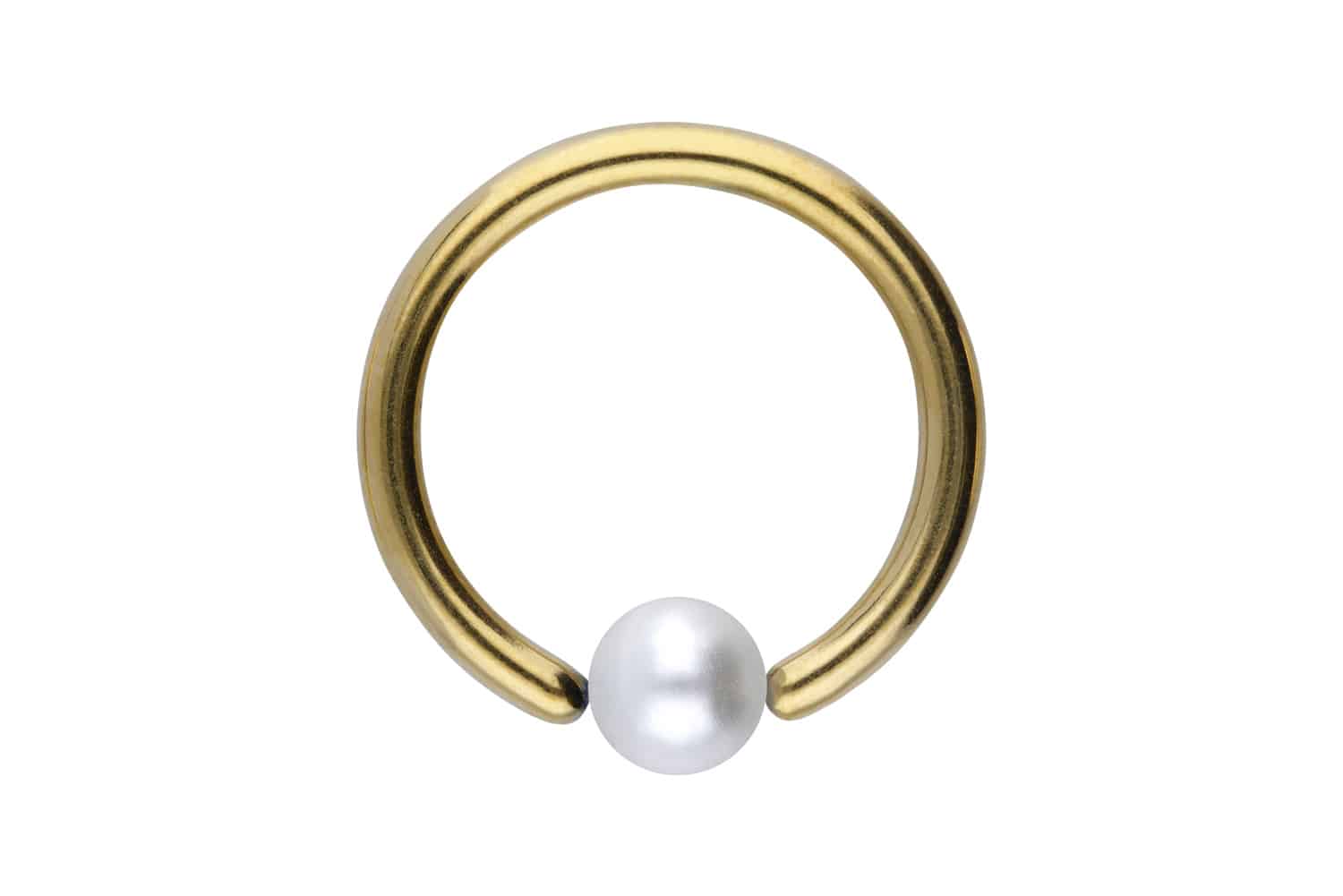 Titanium ball closure ring SYNTHETIC PEARL