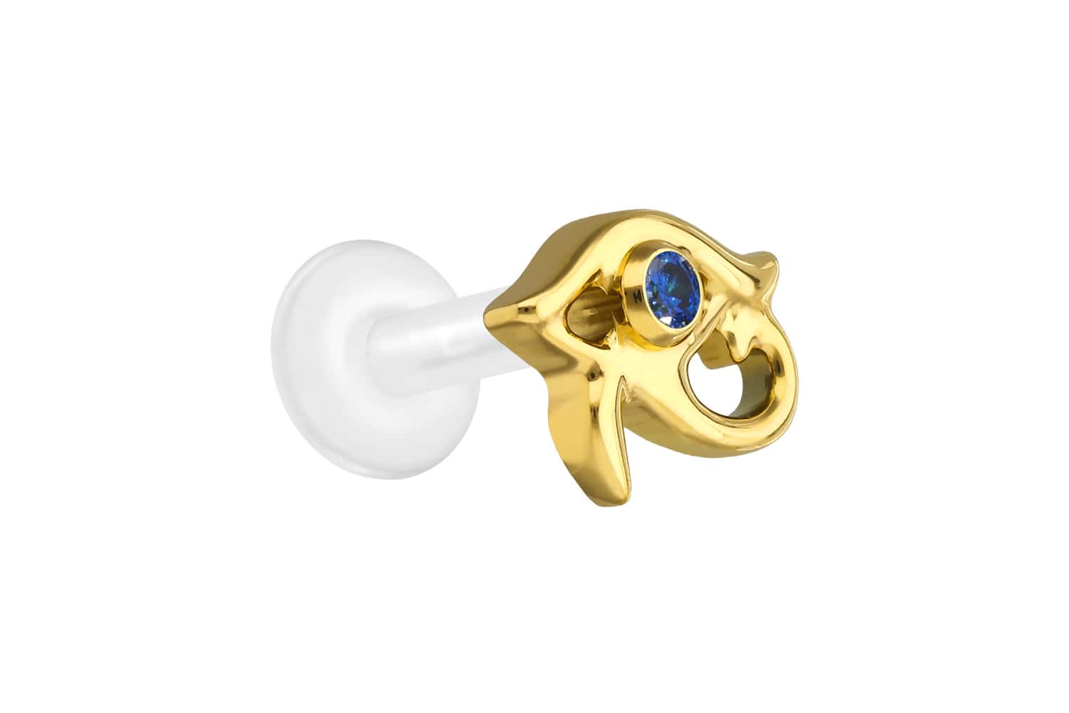 PTFE labret with internal thread + titanium attachment EYE OF HORUS