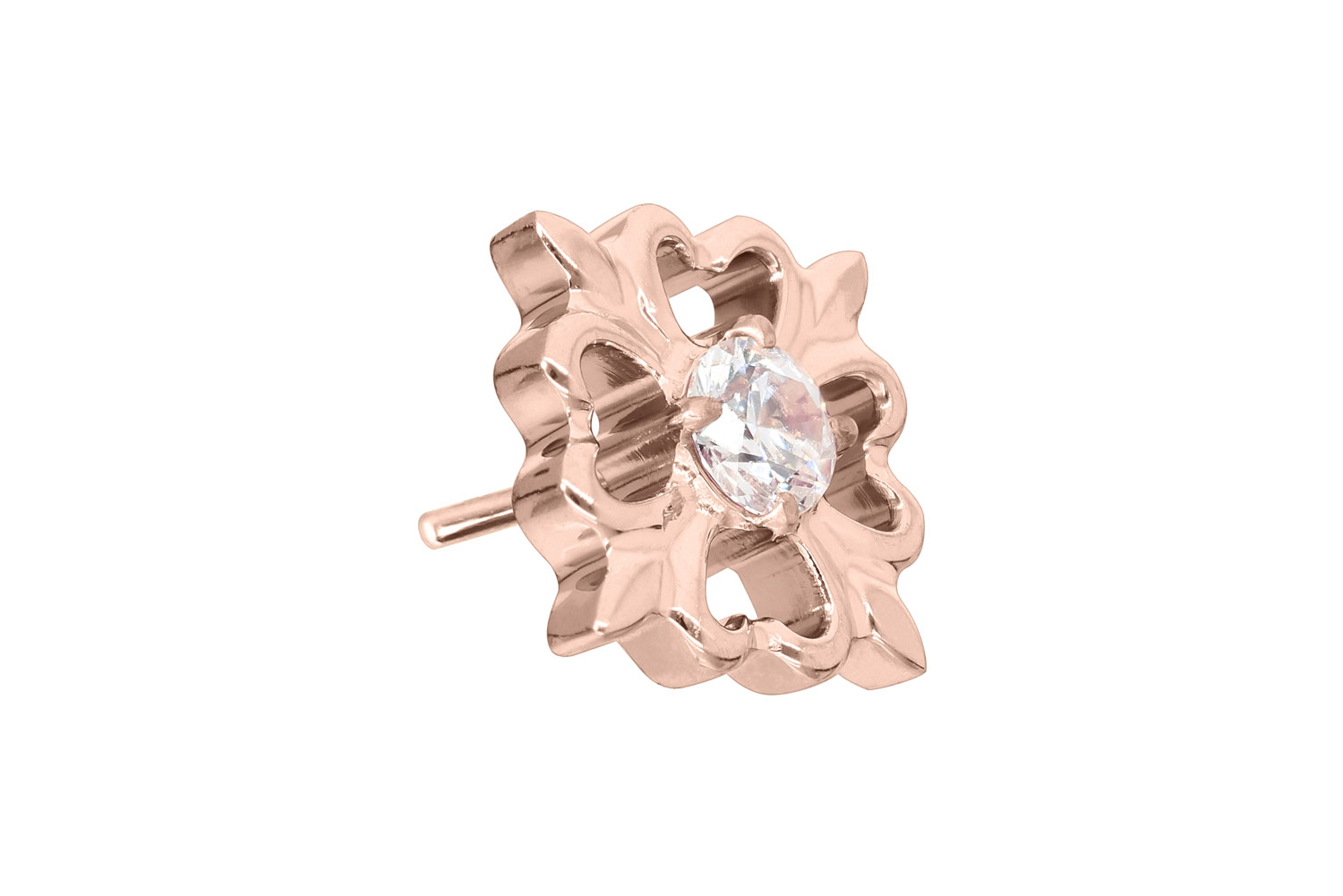 Titanium attachment with push pin CLOVER LEAF