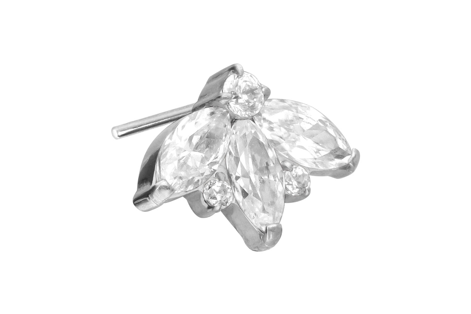 Titanium attachment with push pin LOTUS BLOSSOM