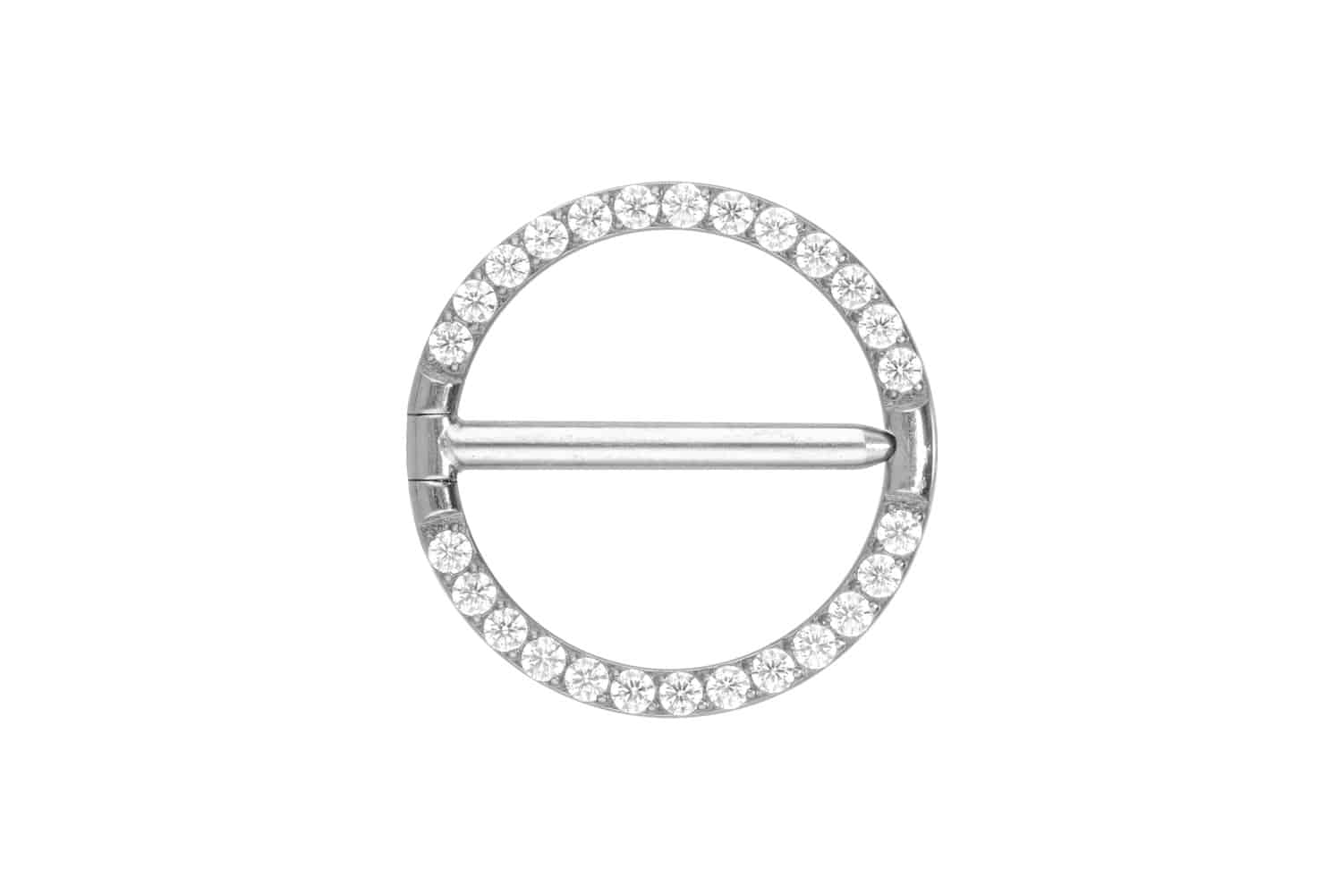 Titanium nipple piercing clicker RING + SETTED CRYSTALS