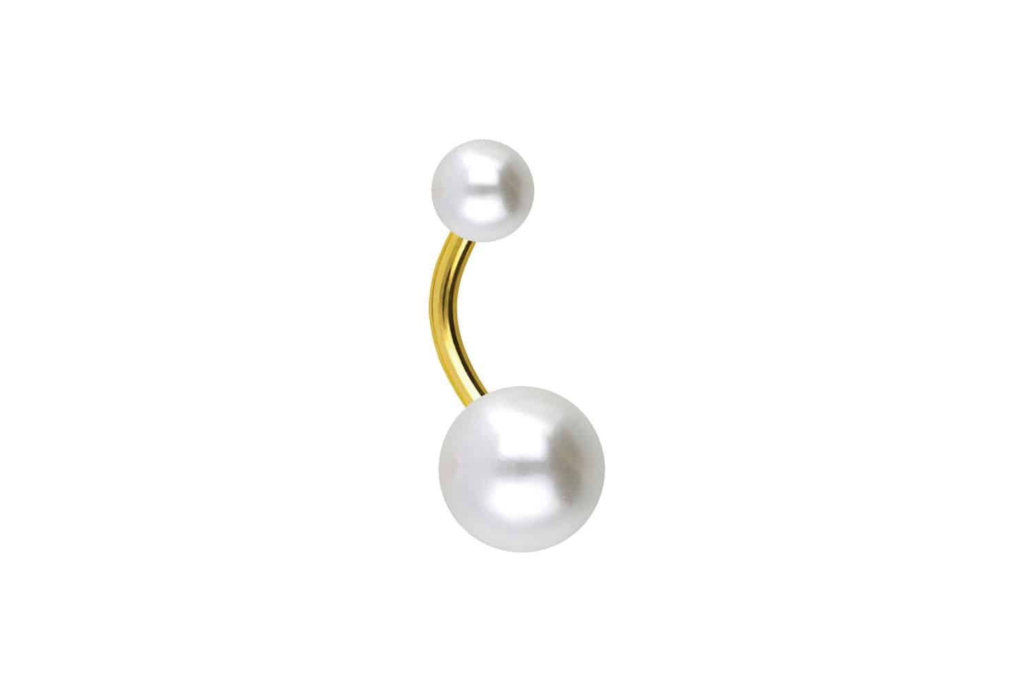 Surgical steel bananabell SYNTHETIC PEARLS