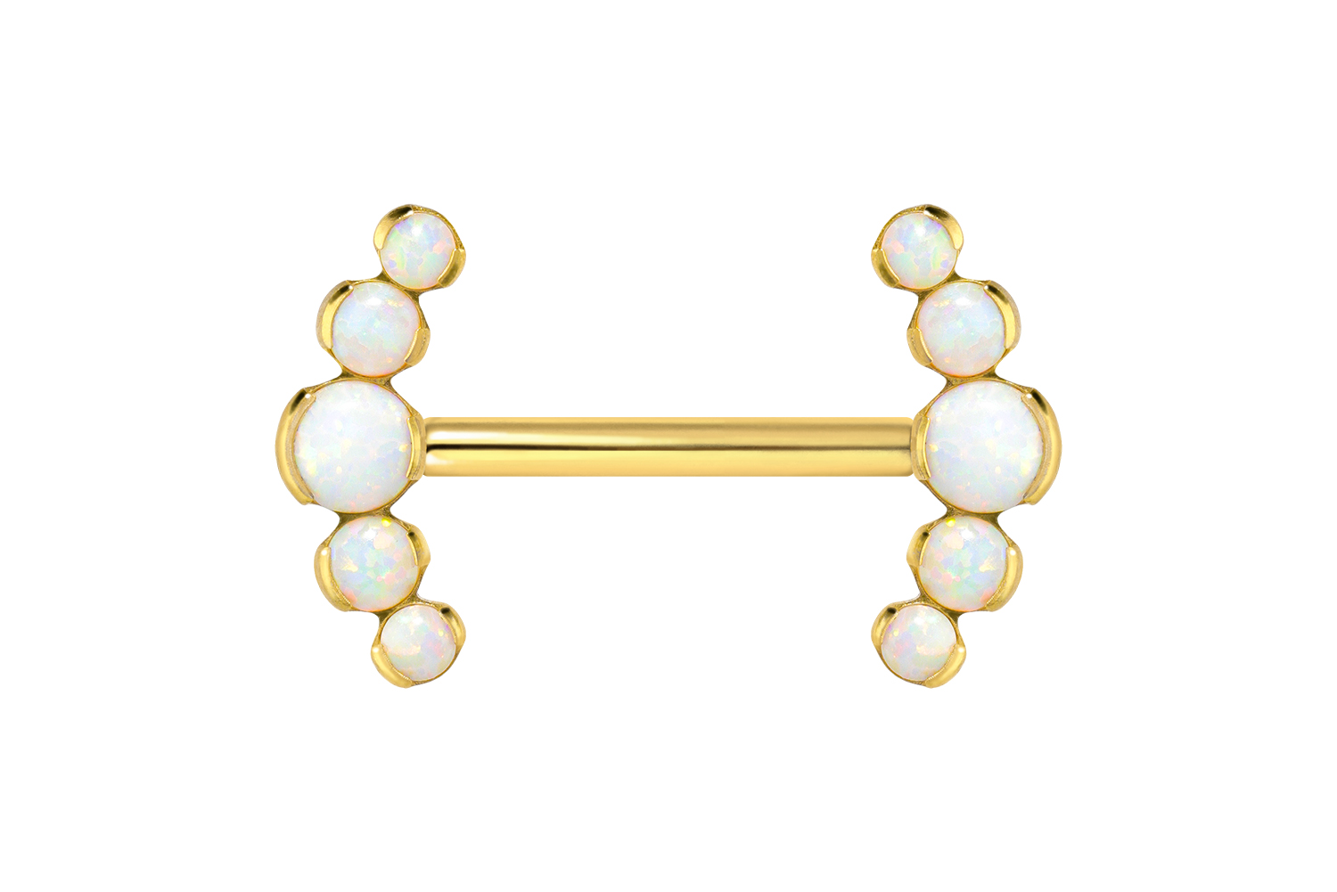 Titanium barbell with push fit 5 SYNTHETIC OPALS
