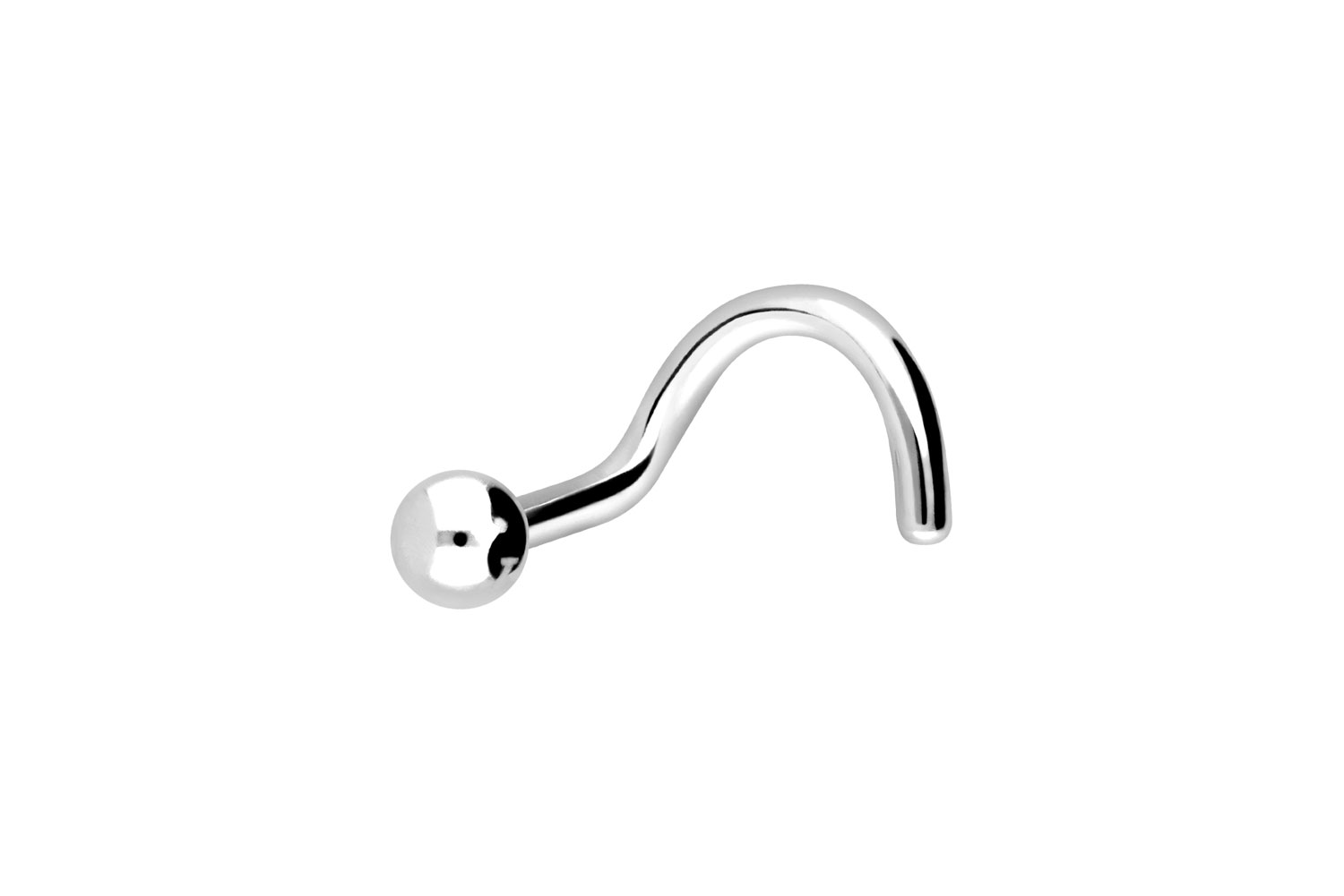 Titanium nose stud spiral BALL