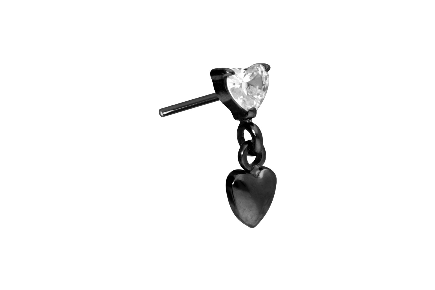 Titanium attachment with push pin 2 HEARTS