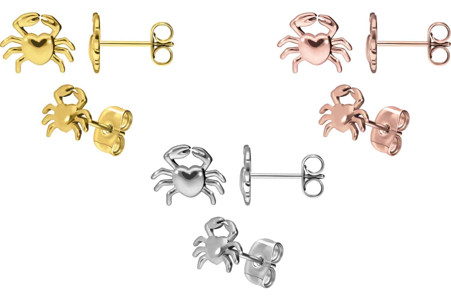 Titanium ear studs CRAB