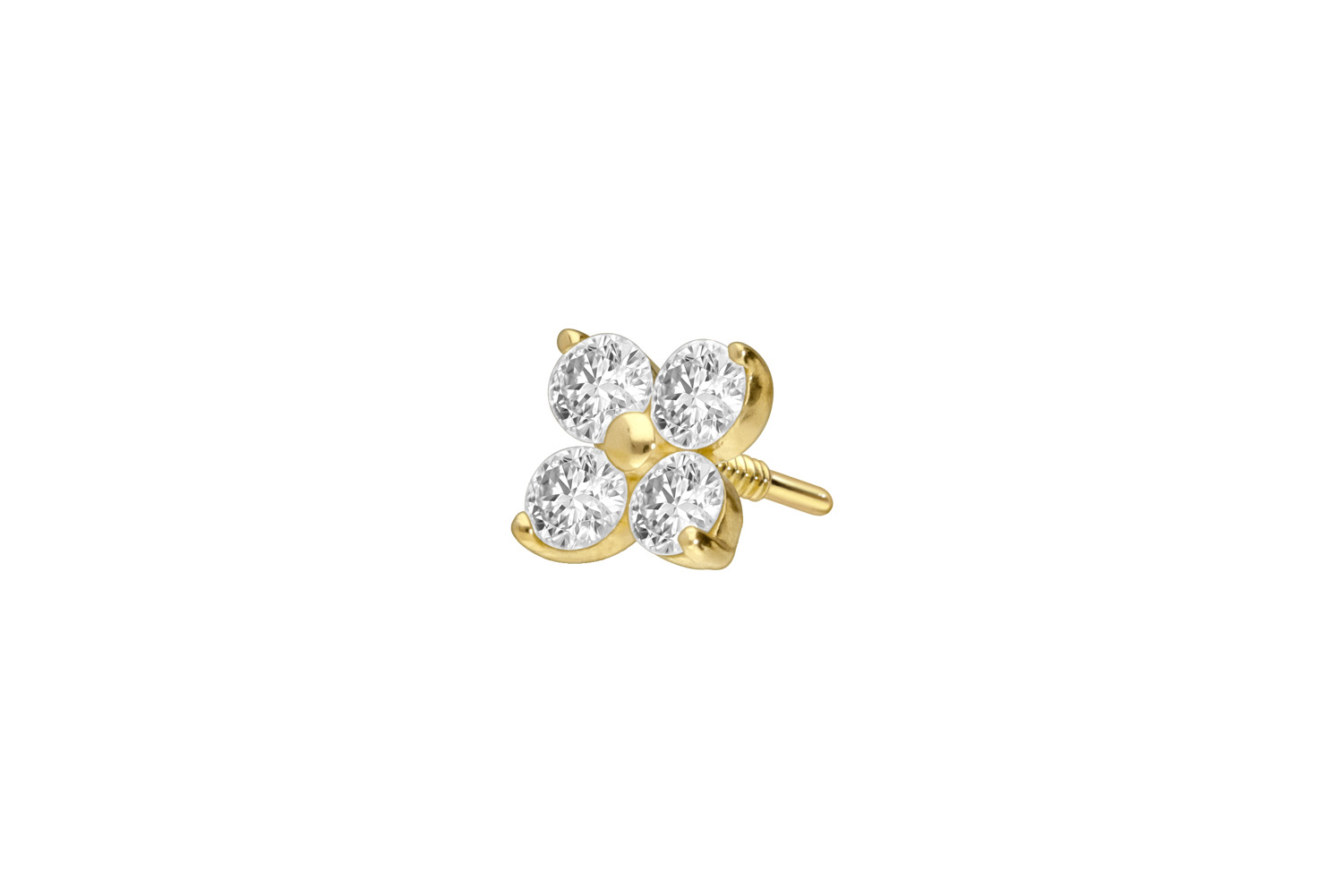 18 Karat Gold Schraubaufsatz mit Außengewinde DIAMANT-BLUME