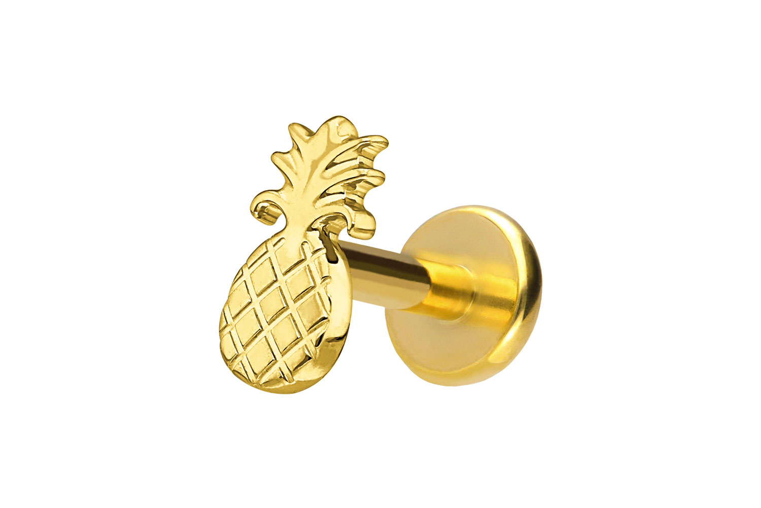 Titanium labret with push fit PINEAPPLE